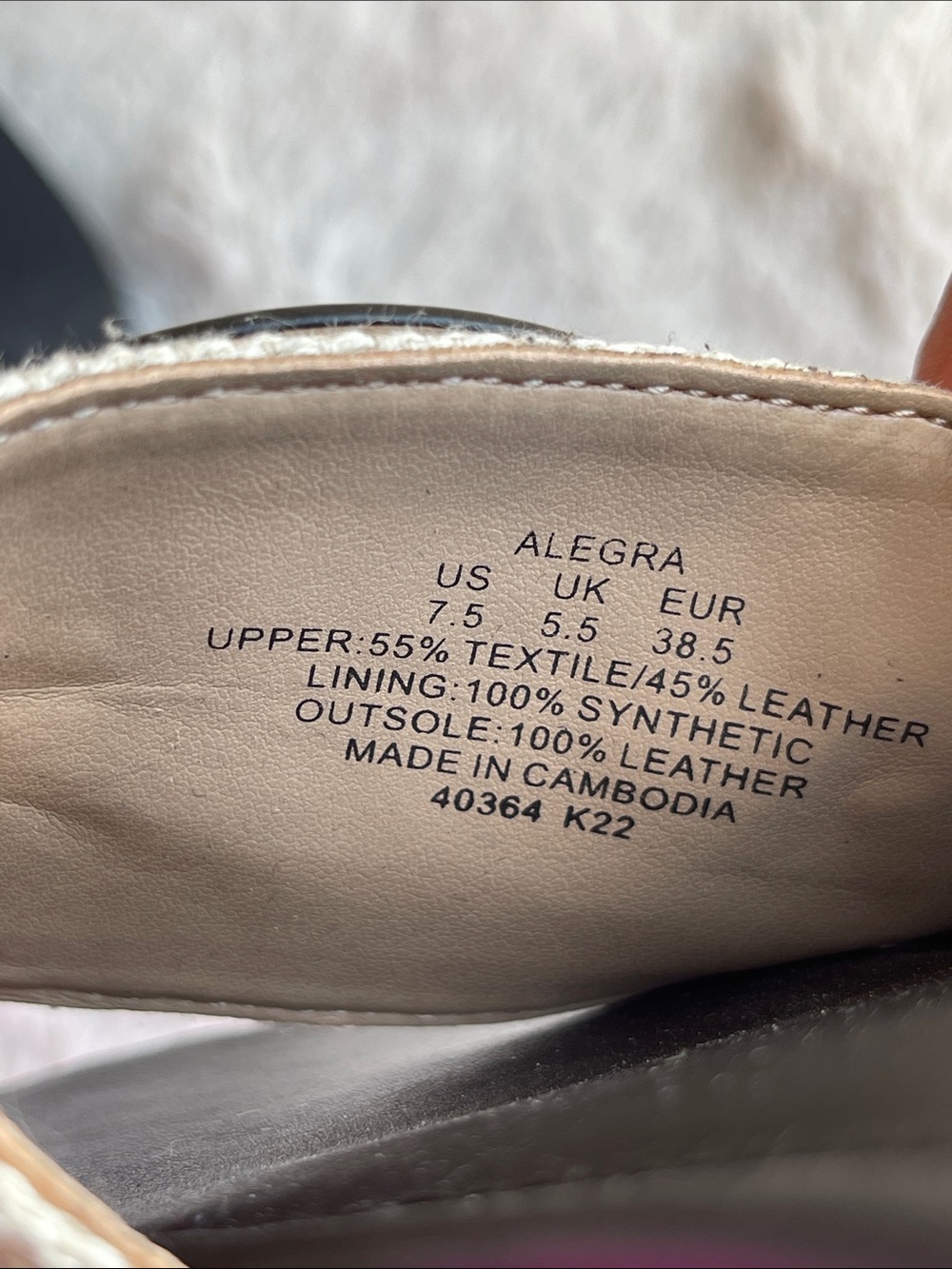 Lauren Ralph Lauren Alegra Leather Canvas Slide Sandals Size 7.5 - Picture 8 of 10